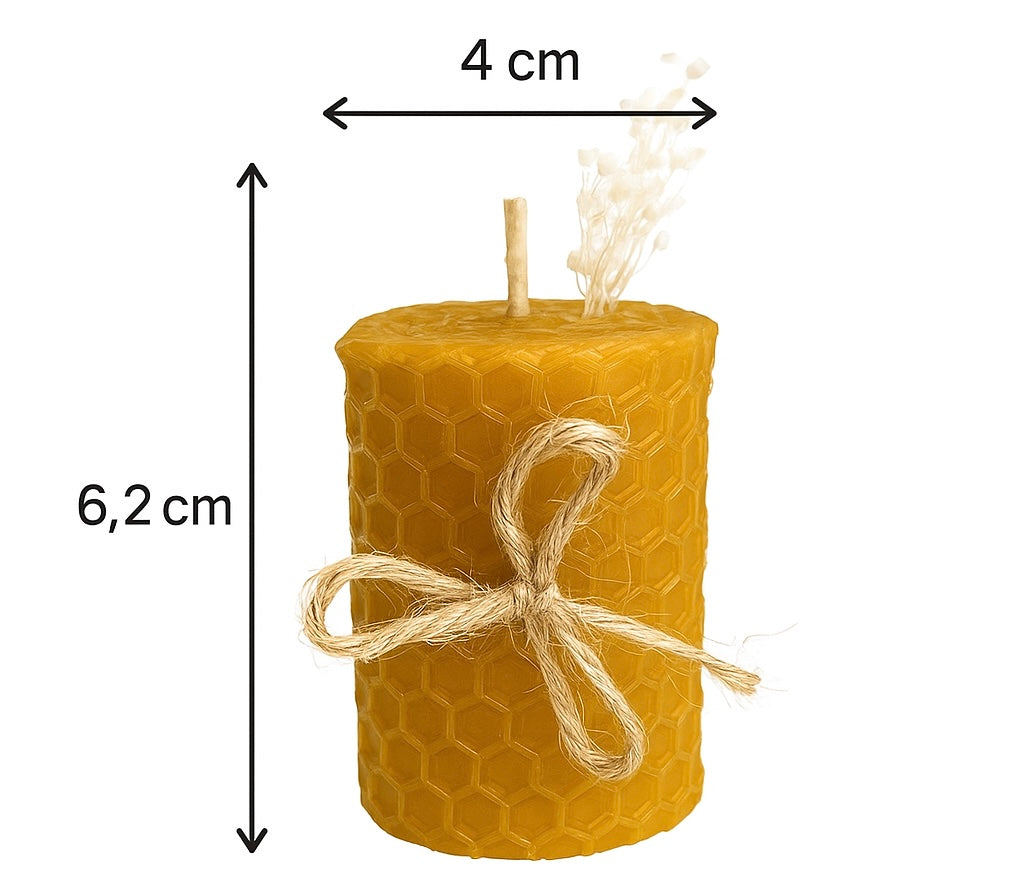 Beeswax Pillar Candle – Handcrafted Elegance in Pure Honeycomb
