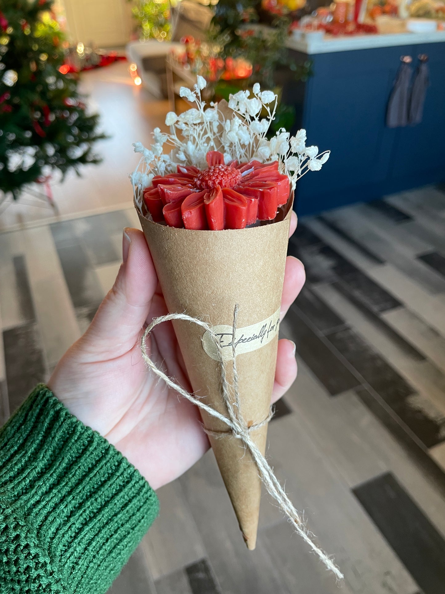 Mini wax flower bouquet, valentine, gift