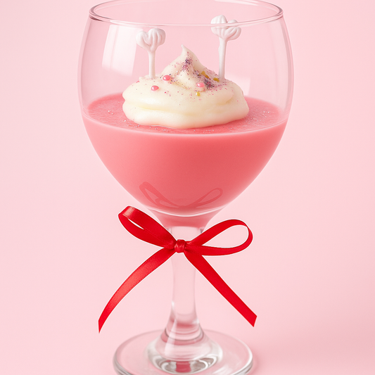Soy candle in a glass like a dessert