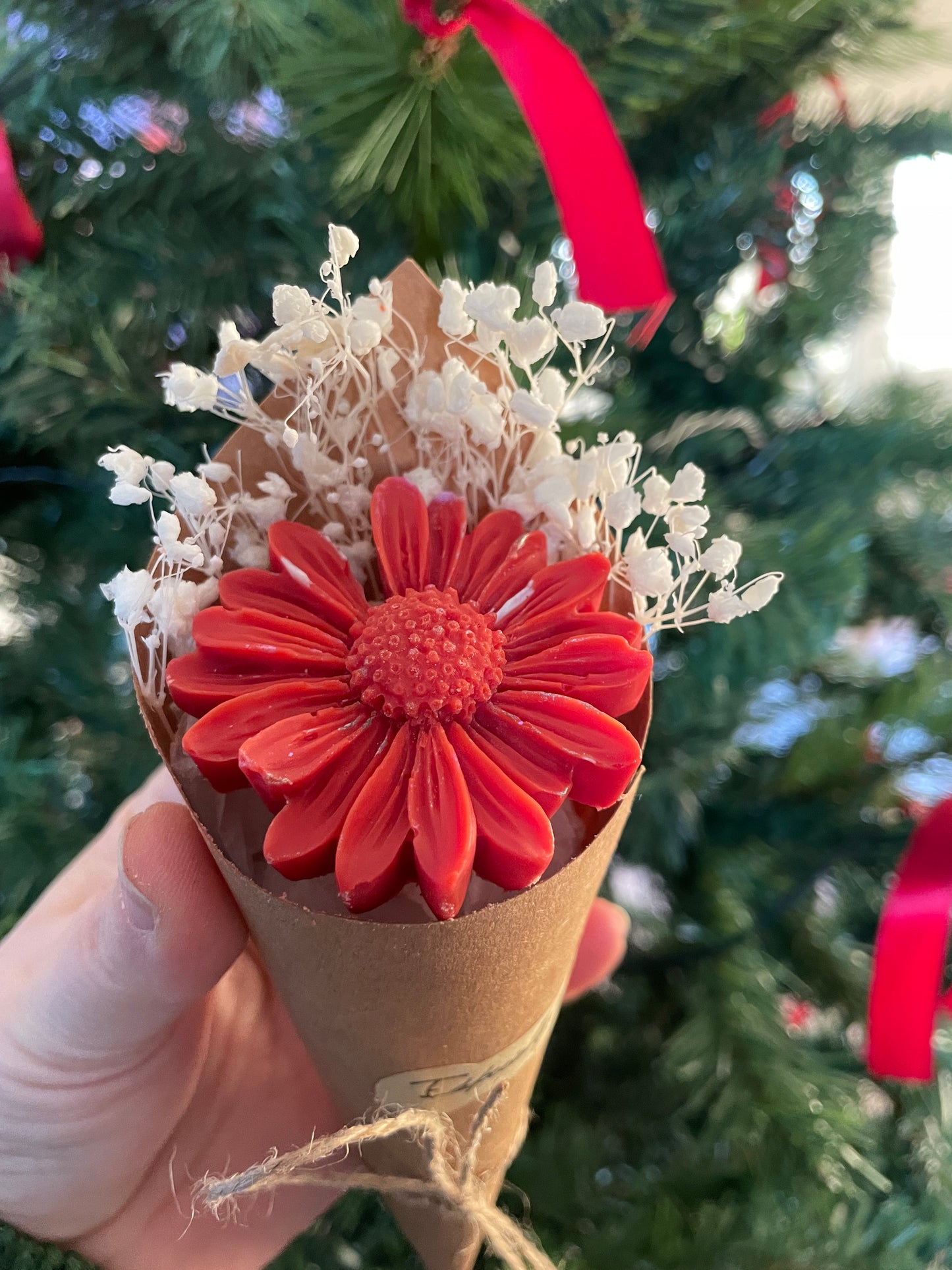 Mini wax flower bouquet, valentine, gift