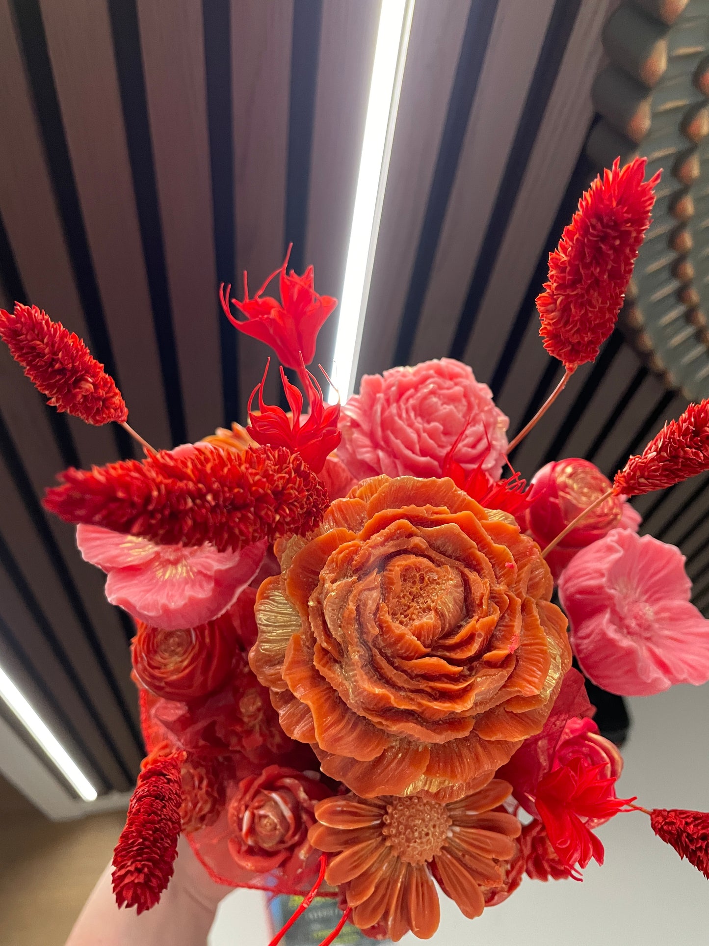 Red Wax Flower Gift Box ~ Passion Fruit Scent