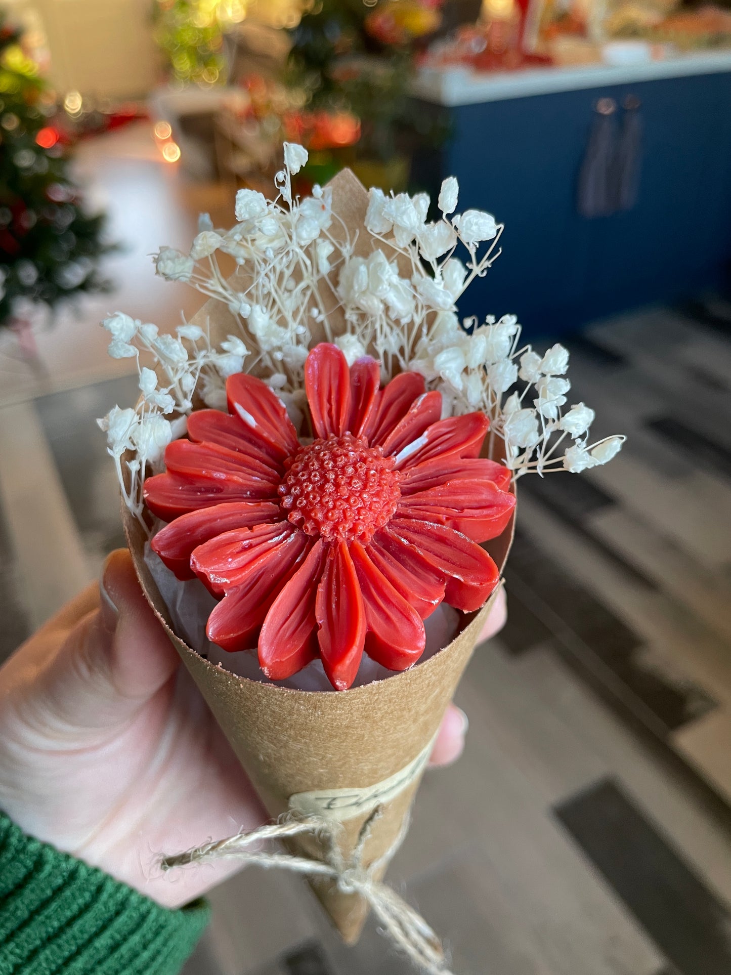Mini wax flower bouquet, valentine, gift