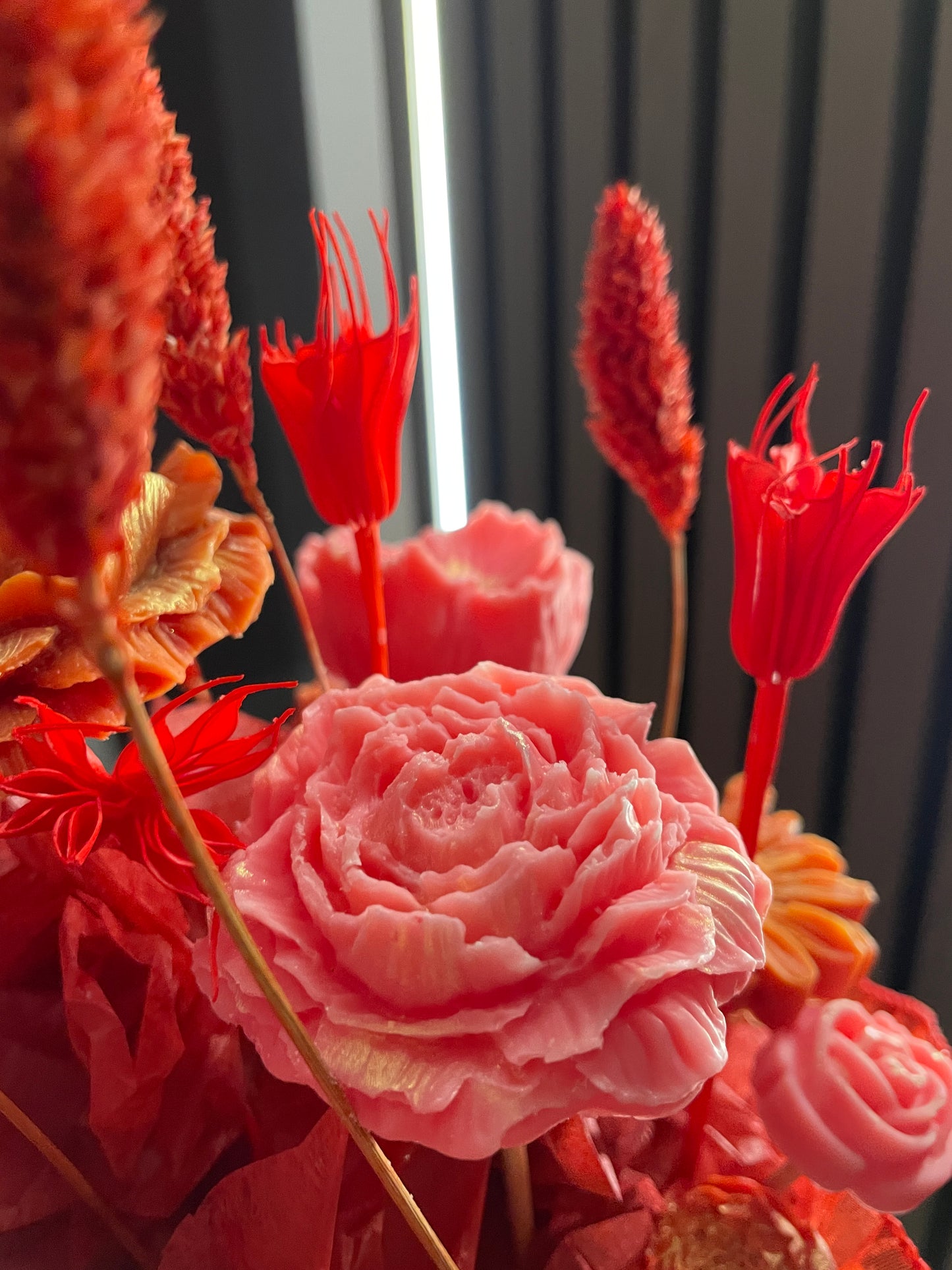 Red Wax Flower Gift Box ~ Passion Fruit Scent