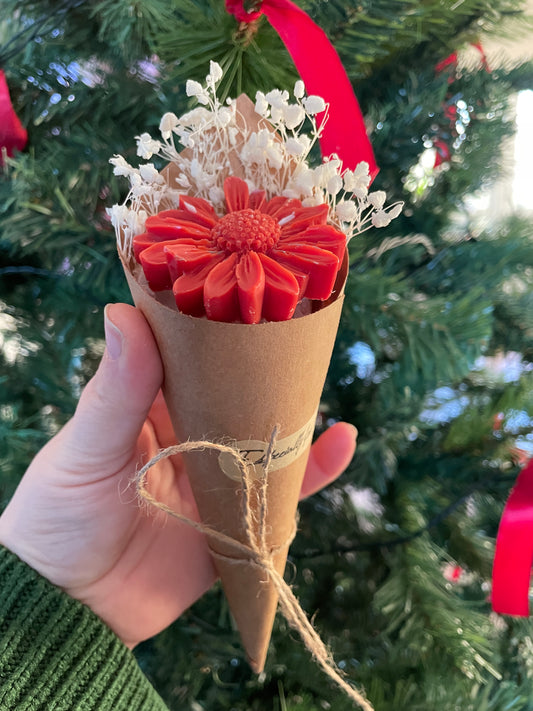 Mini wax flower bouquet, valentine, gift